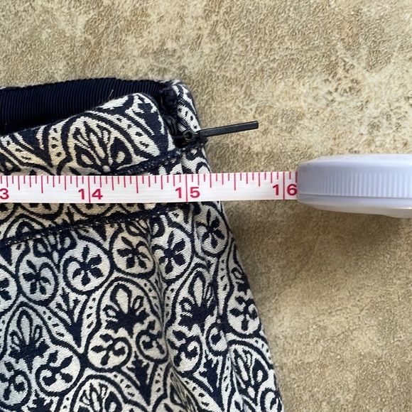256. Tory Burch size 4 Tailored Pants blue/cream - Picture 5 of 10